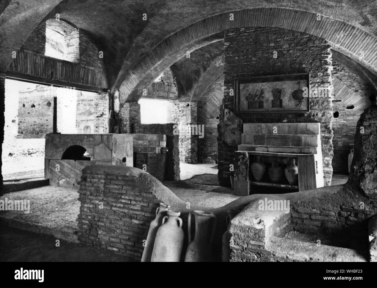 Interior of a tavern in the via di Diana, Ostia.. Stock Photo