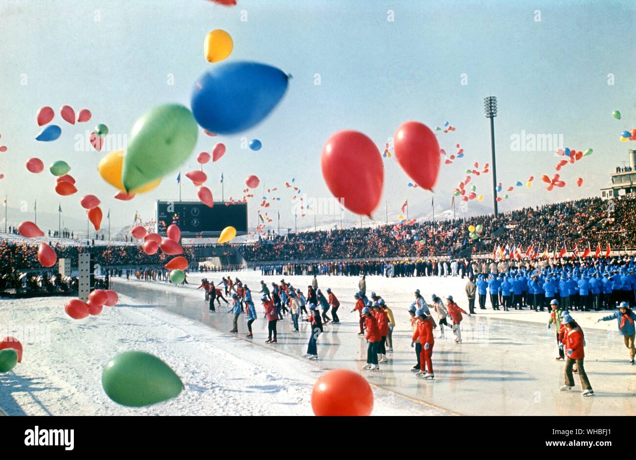 Winter Olympics parade. Stock Photo