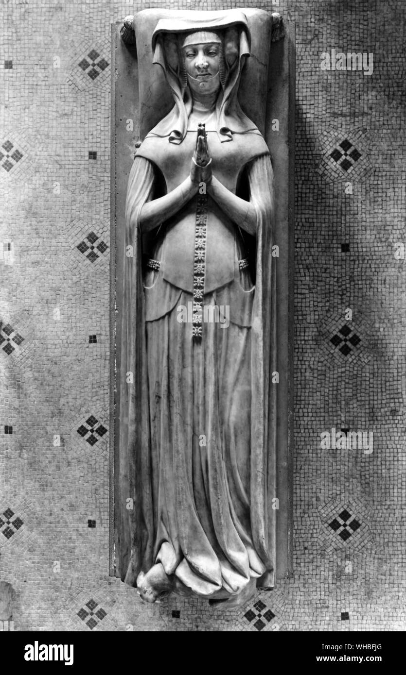 Recumbent figure of Catherine d'Alencon : Marble tomb kept in the Louvre , Paris , France. Died 1462 Stock Photo