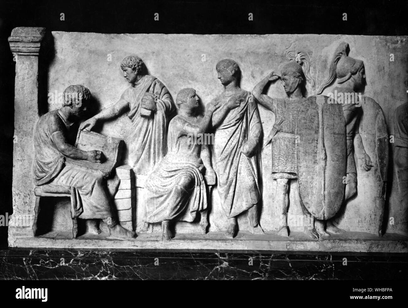 Ceremony of the census from the Altar of Dometius  - Ahenobarbus late 1st century BC - Paris Louvre. Stock Photo