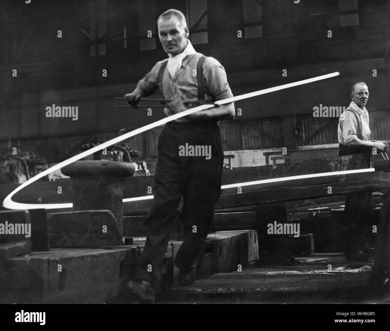 Iron and Steel Industry : William Lloyd has spun round on heel and toe and the ark of steel has swung out round him Stock Photo