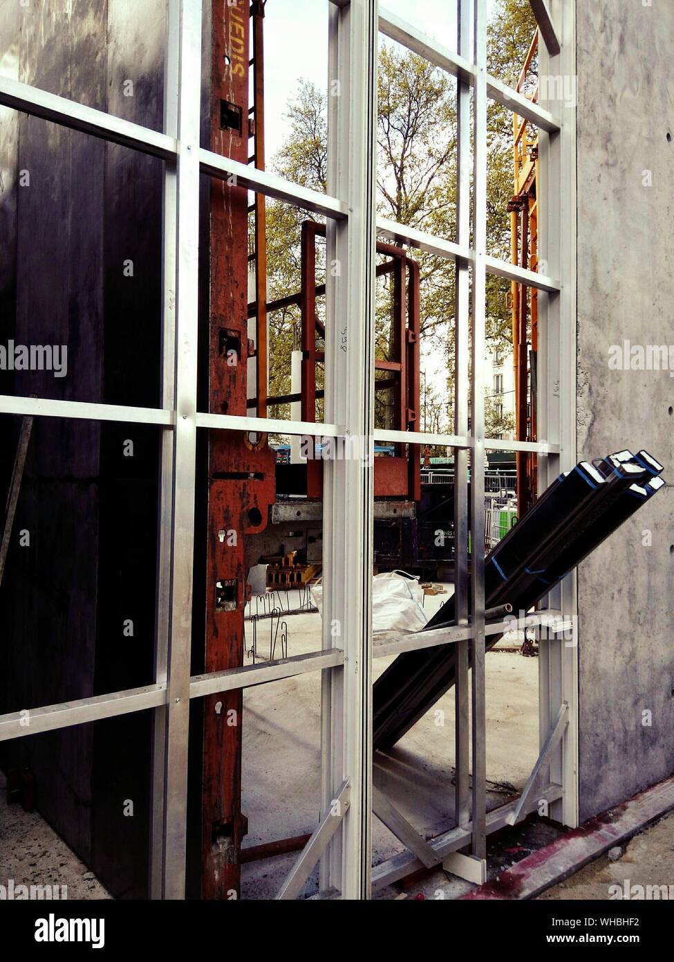 Metal Leaning On Window Frame At Construction Site Stock Photo Alamy