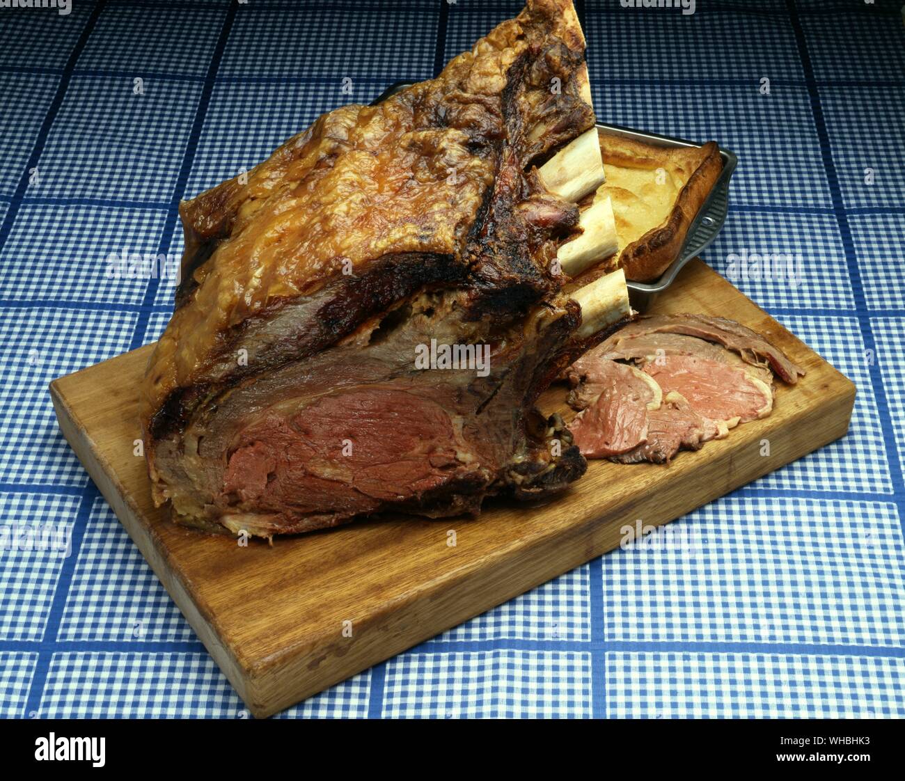 Roast beef rib joint Stock Photo Alamy