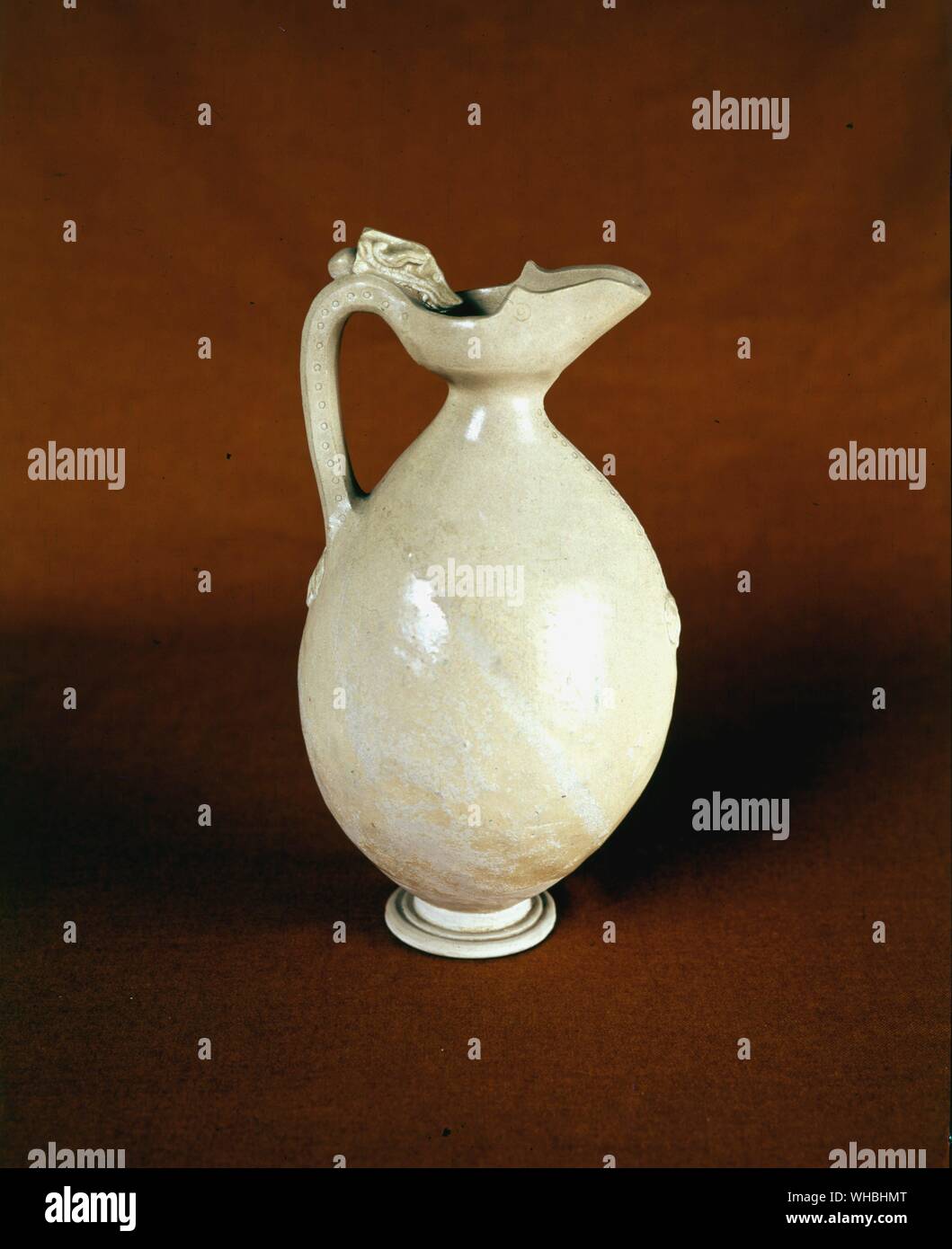 Celadon Phoenix head jug , T'ang Dynasty. 618 - 907 A.D Stock Photo