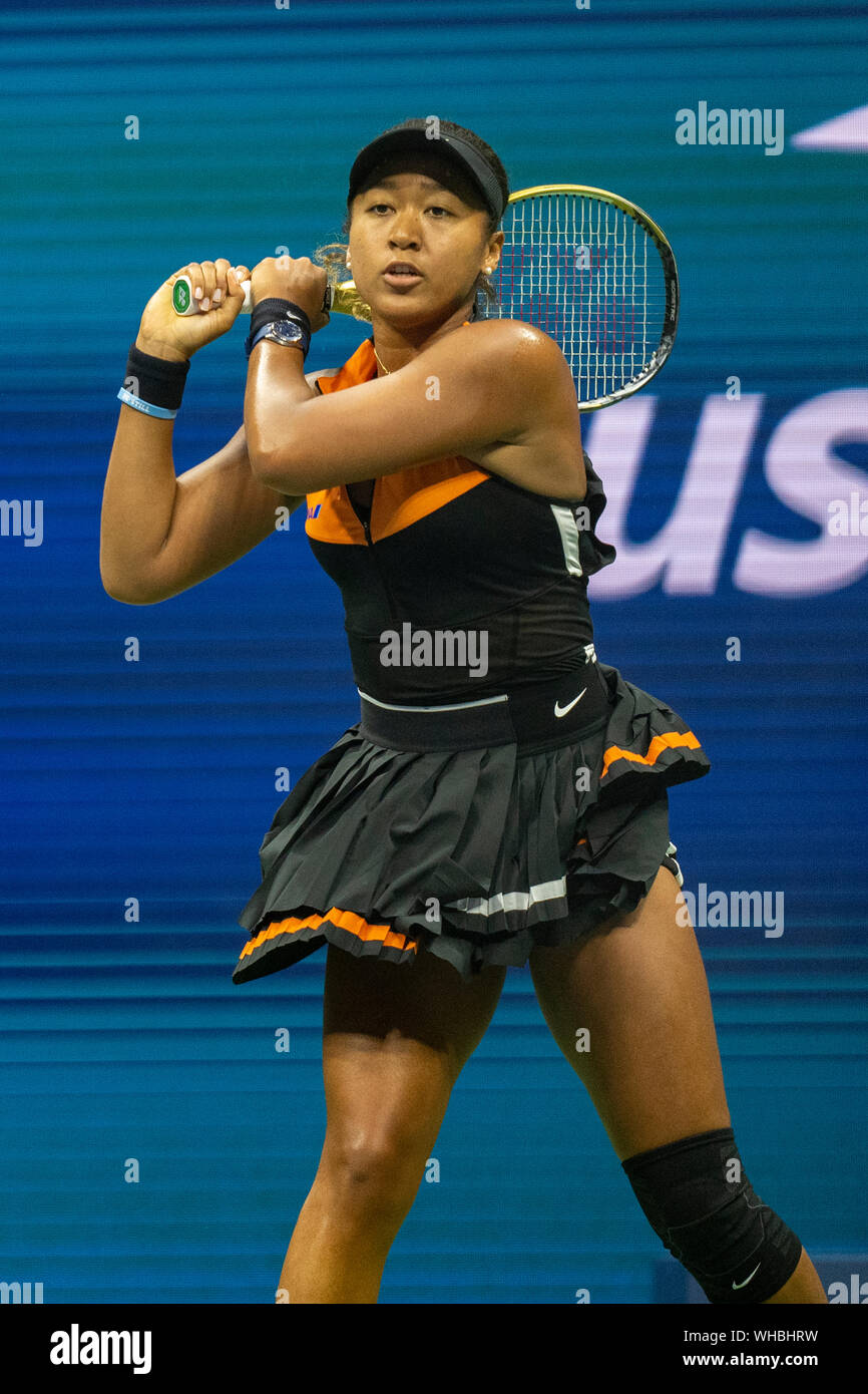 Naomi Osaka of Japan competing in the third round of the 2019 US Open Tennis Stock Photo