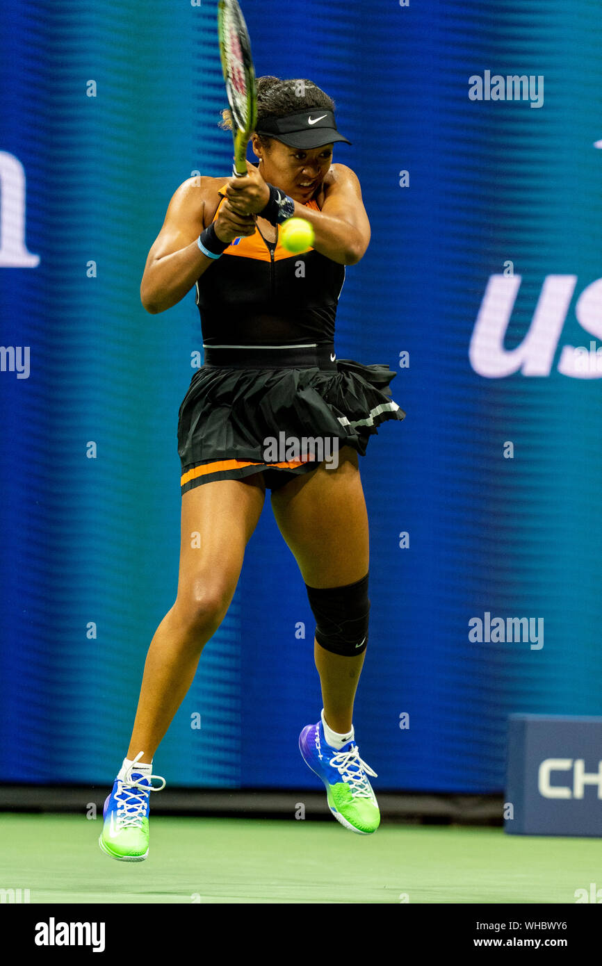 Naomi Osaka of Japan competing in the third round of the 2019 US Open Tennis Stock Photo