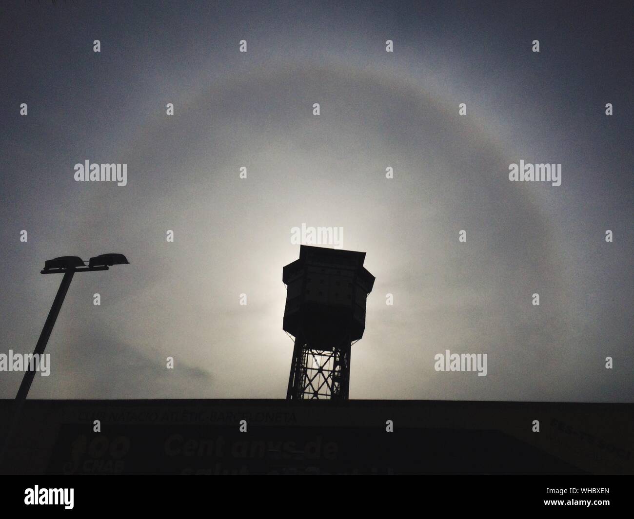 Silhouette Of Built Structure Stock Photo