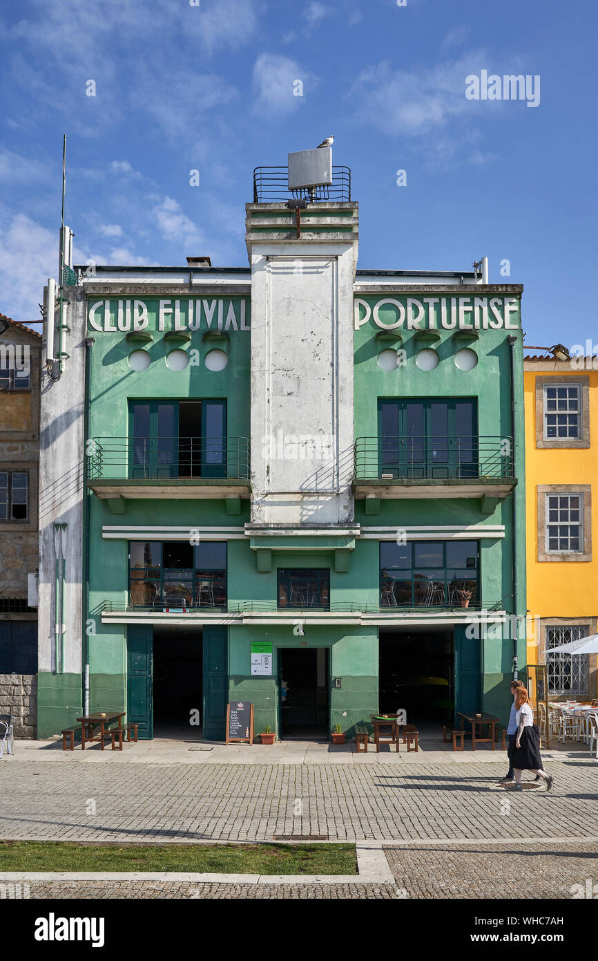 Old Art Deco Building on quayside Oporto Stock Photo Alamy