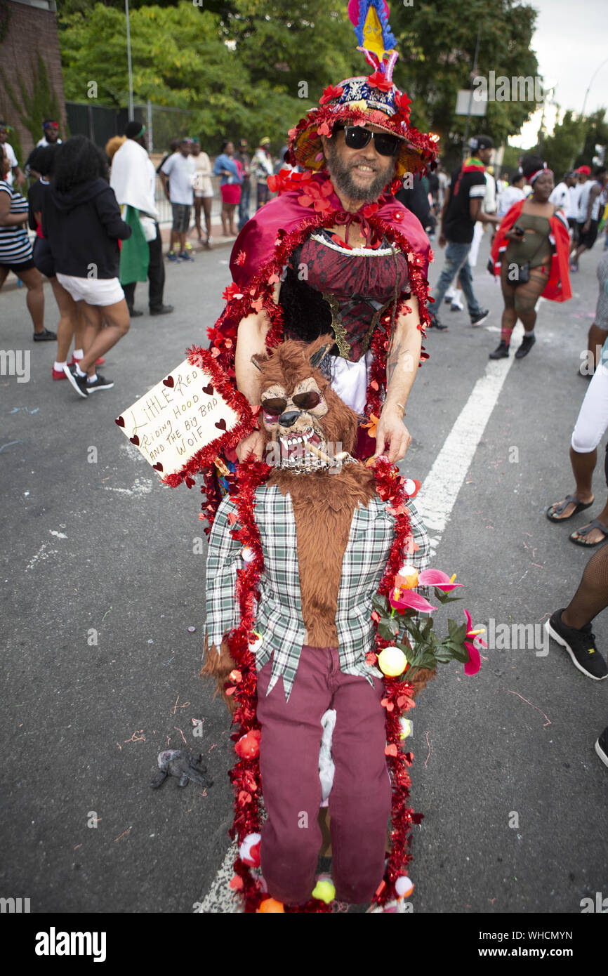 Brooklyn, New York, USA. 2nd Sep, 2019. Revelers enjoy the 52 annual J'ouvert Festival on Flatbush Avenue in Brooklyn, New York. The West Indian Day Parade celebrates the culture of the West Indies and the New York Parade started in Harlem in the 1940's. Credit: Brian Branch Price/ZUMA Wire/Alamy Live News Stock Photo