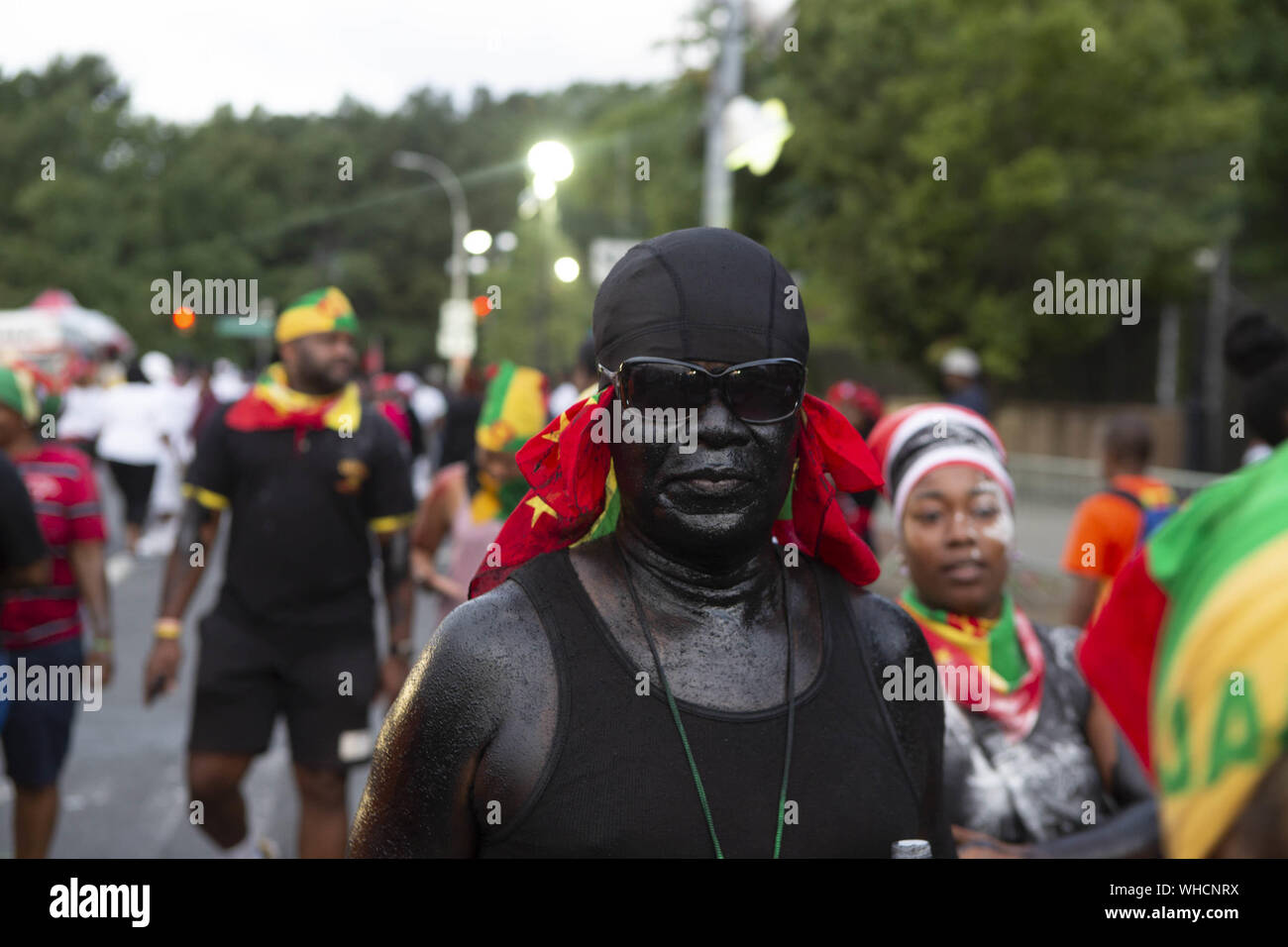 Brooklyn, New York, USA. 2nd Sep, 2019. Revelers enjoy the 52 annual J'ouvert Festival on Flatbush Avenue in Brooklyn, New York. The West Indian Day Parade celebrates the culture of the West Indies and the New York Parade started in Harlem in the 1940's. Credit: Brian Branch Price/ZUMA Wire/Alamy Live News Stock Photo