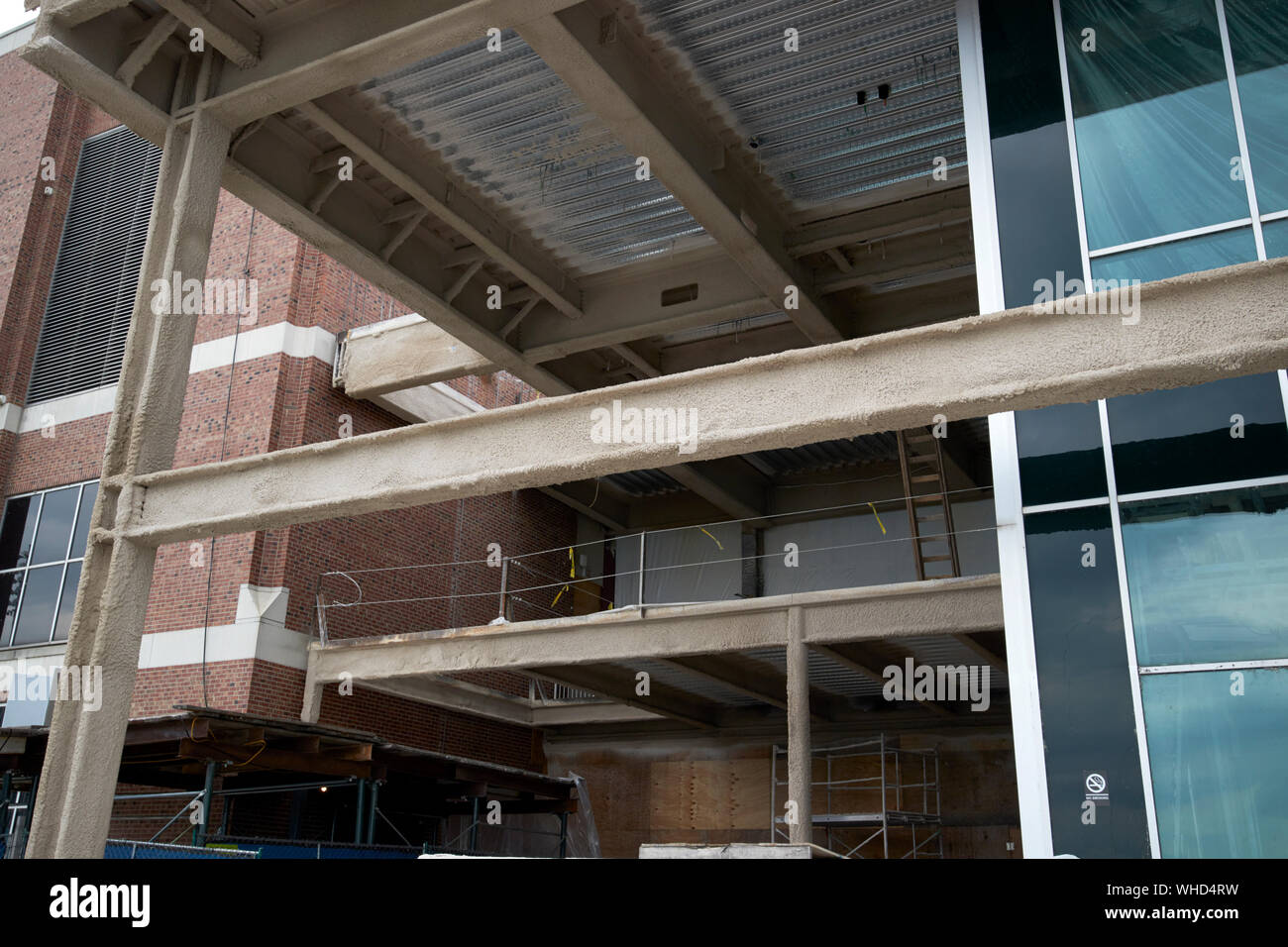 structural beams sprayed with anti corrosion protective coating navy pier chicago illinois united states of america Stock Photo