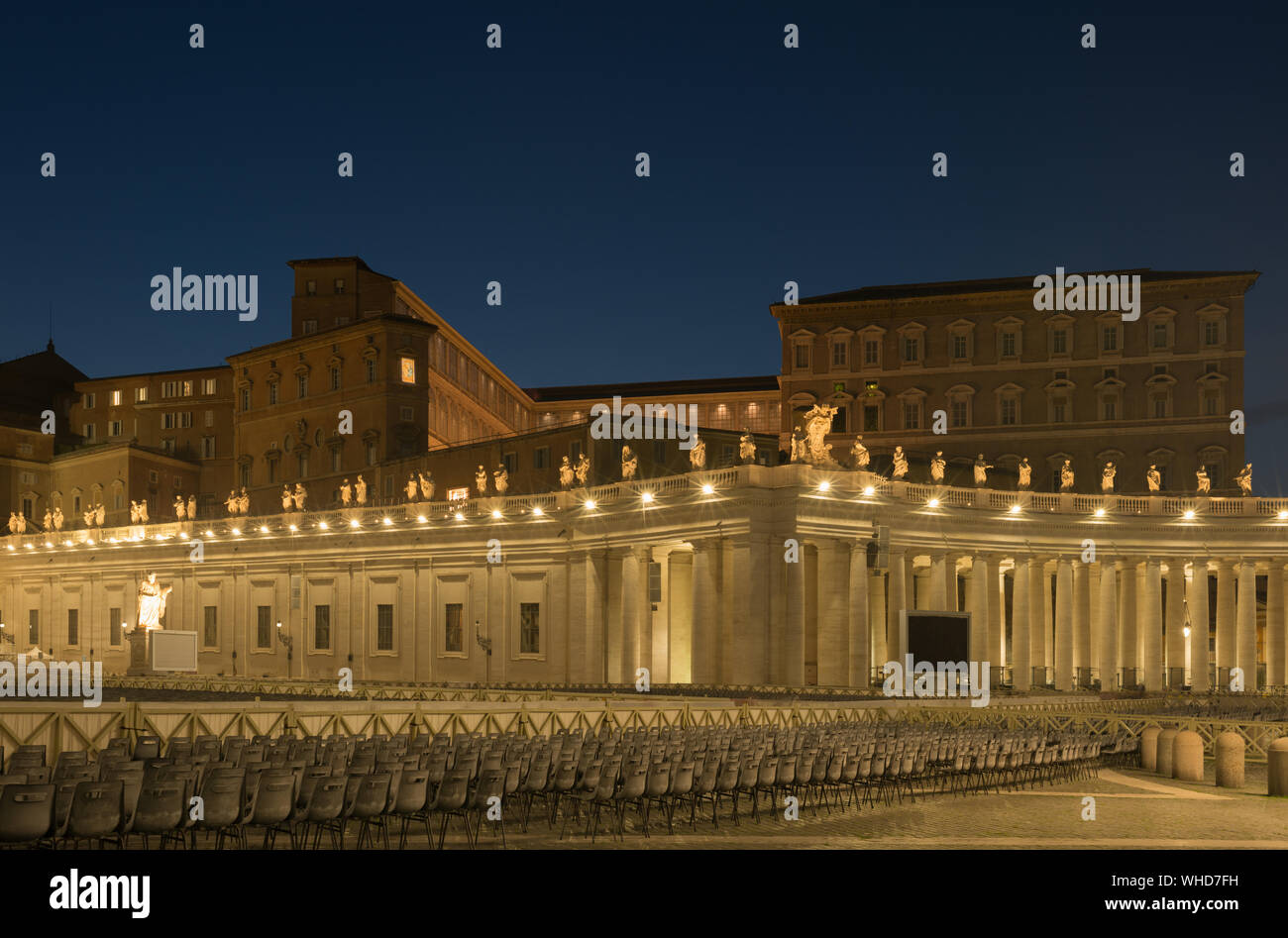 Saint Peter's Square and Apostolic Palace in Vatican Stock Photo