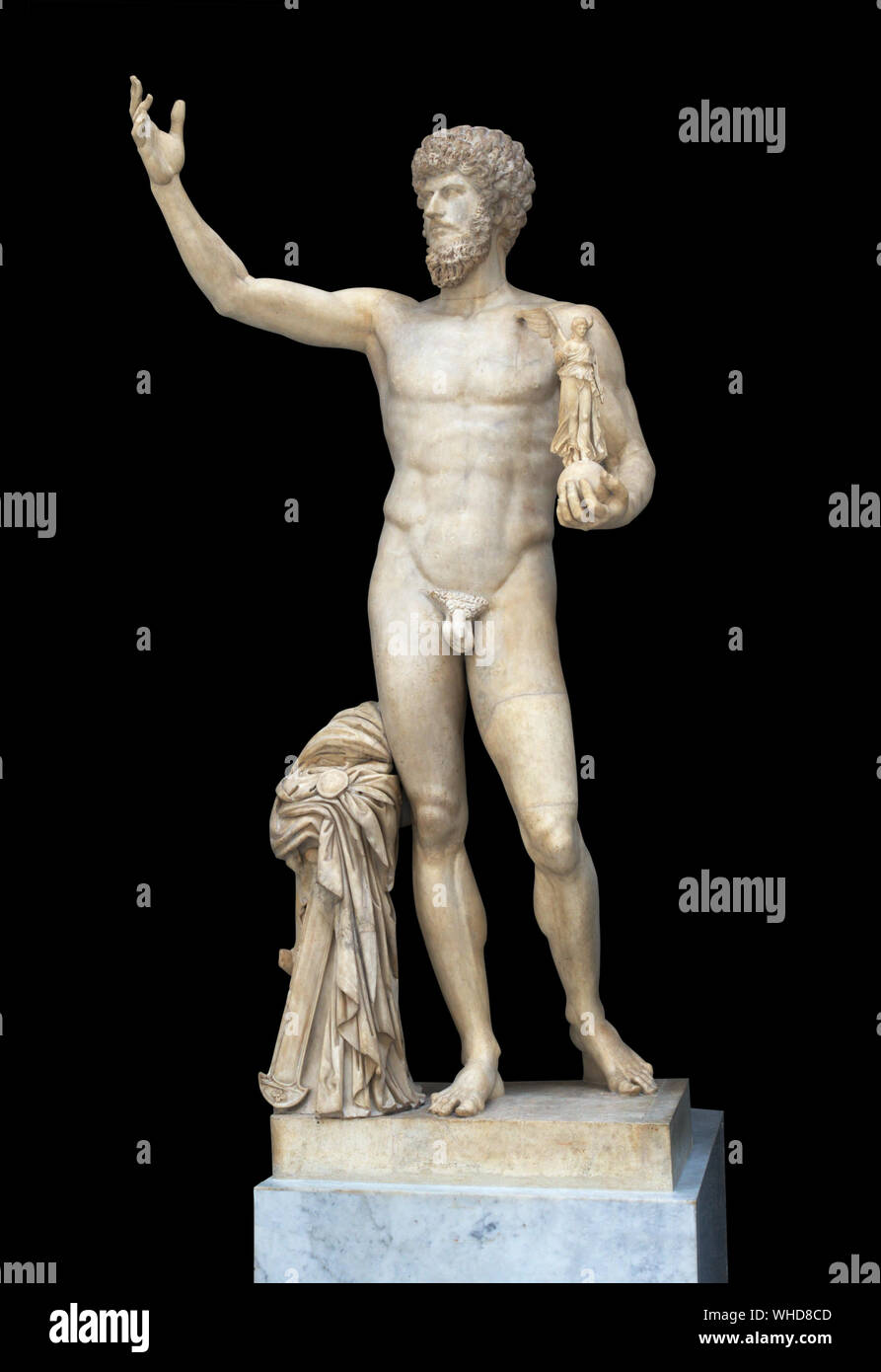 Ancient roman statue of athlete with a head of Lucius Verus. IIIII