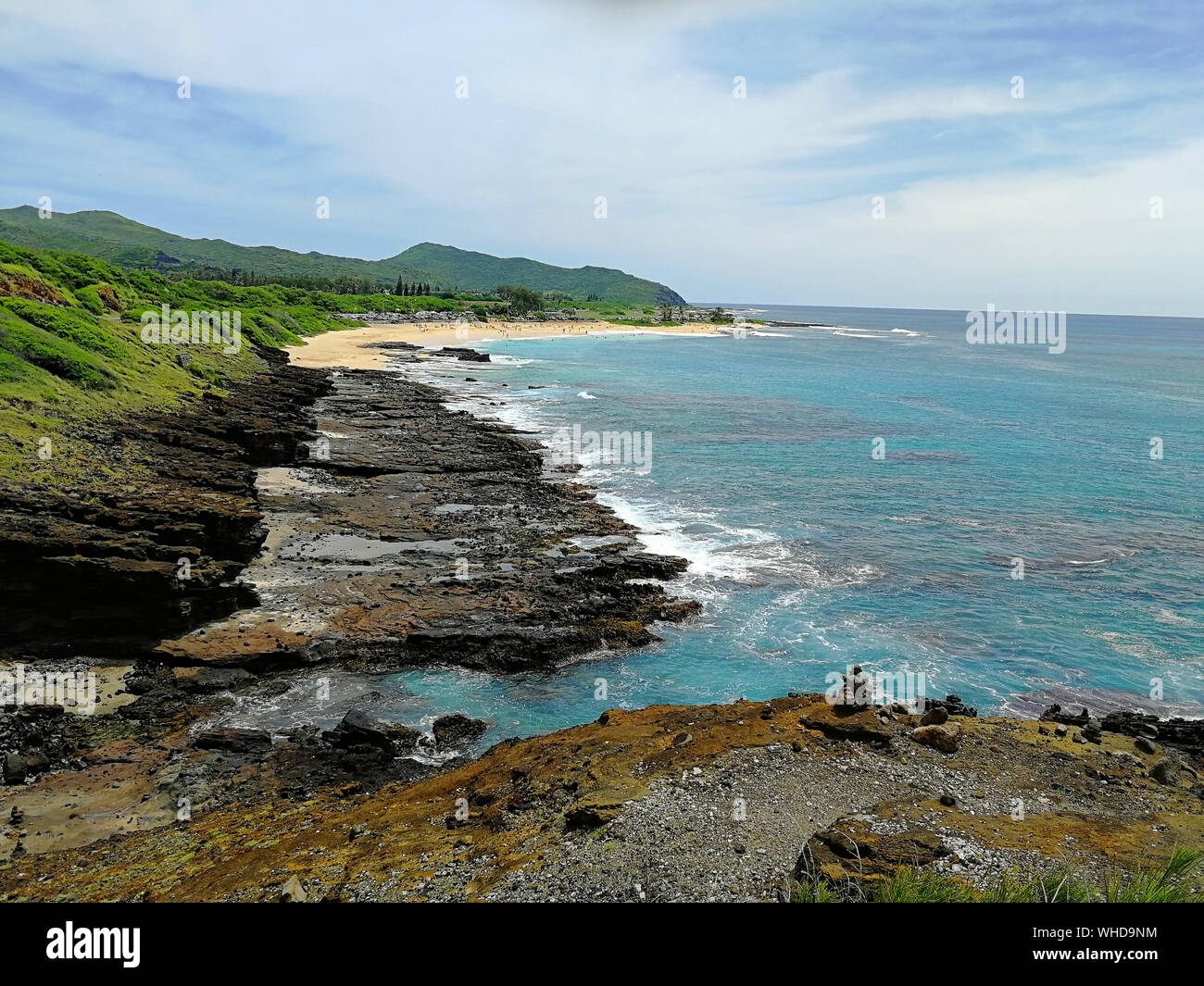 Coastal strip on Hawaii Island Oahu Beach Stock Photo