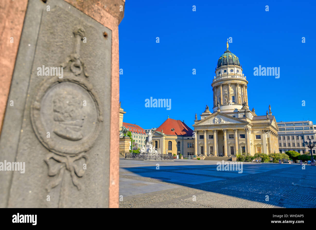 The churches located in Gendarmenmarkt square in Berlin, Germany Stock