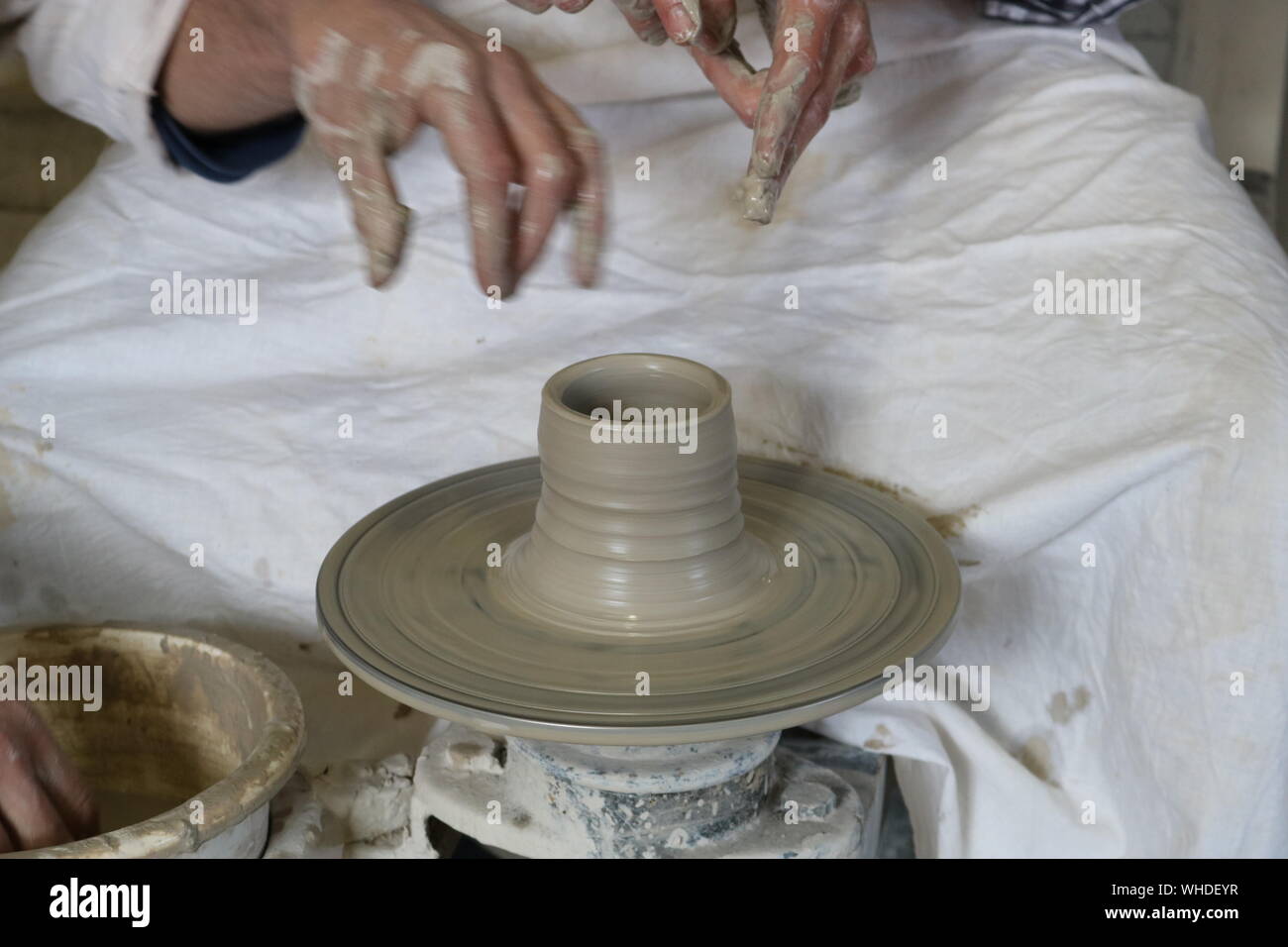 Hands Making Pottery Stock Photo Alamy