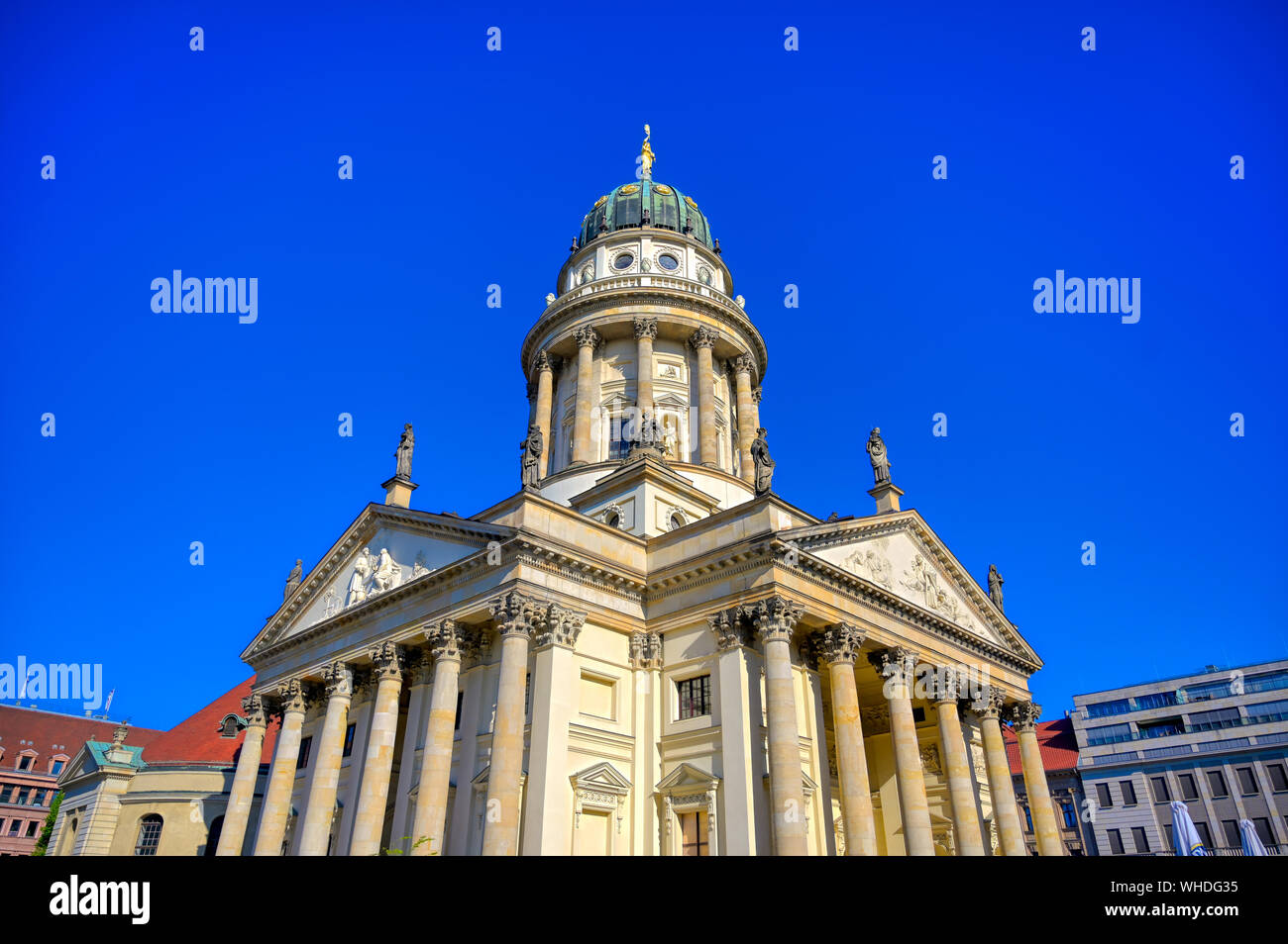 The churches located in Gendarmenmarkt square in Berlin, Germany Stock