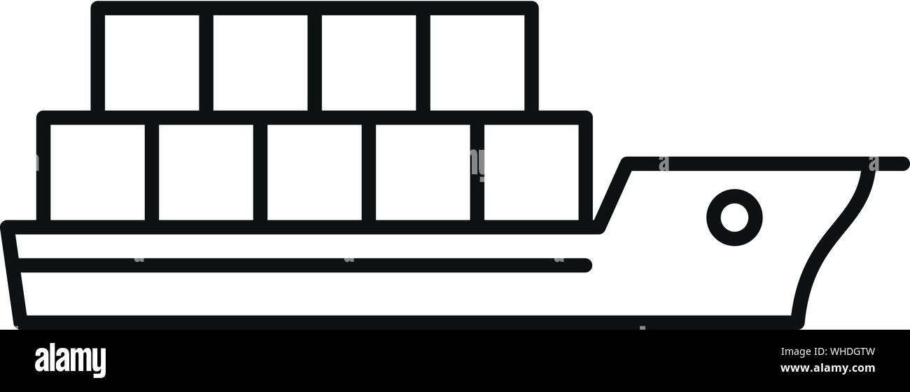 Cargo ship icon. Outline cargo ship vector icon for web design isolated ...