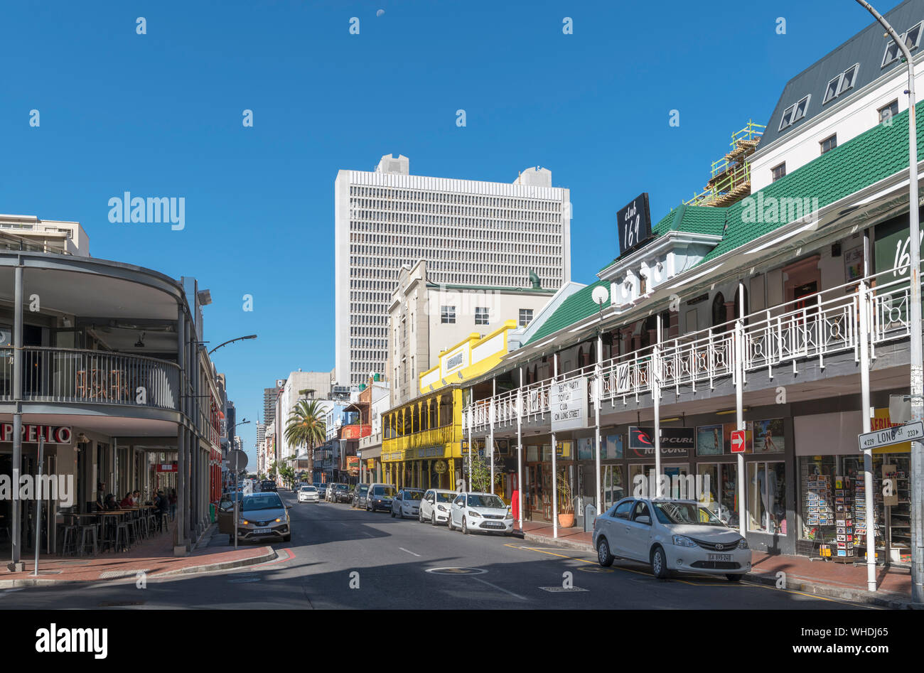 Bars, restaurants and hostels on Long Street in Cape Town, Western Cape