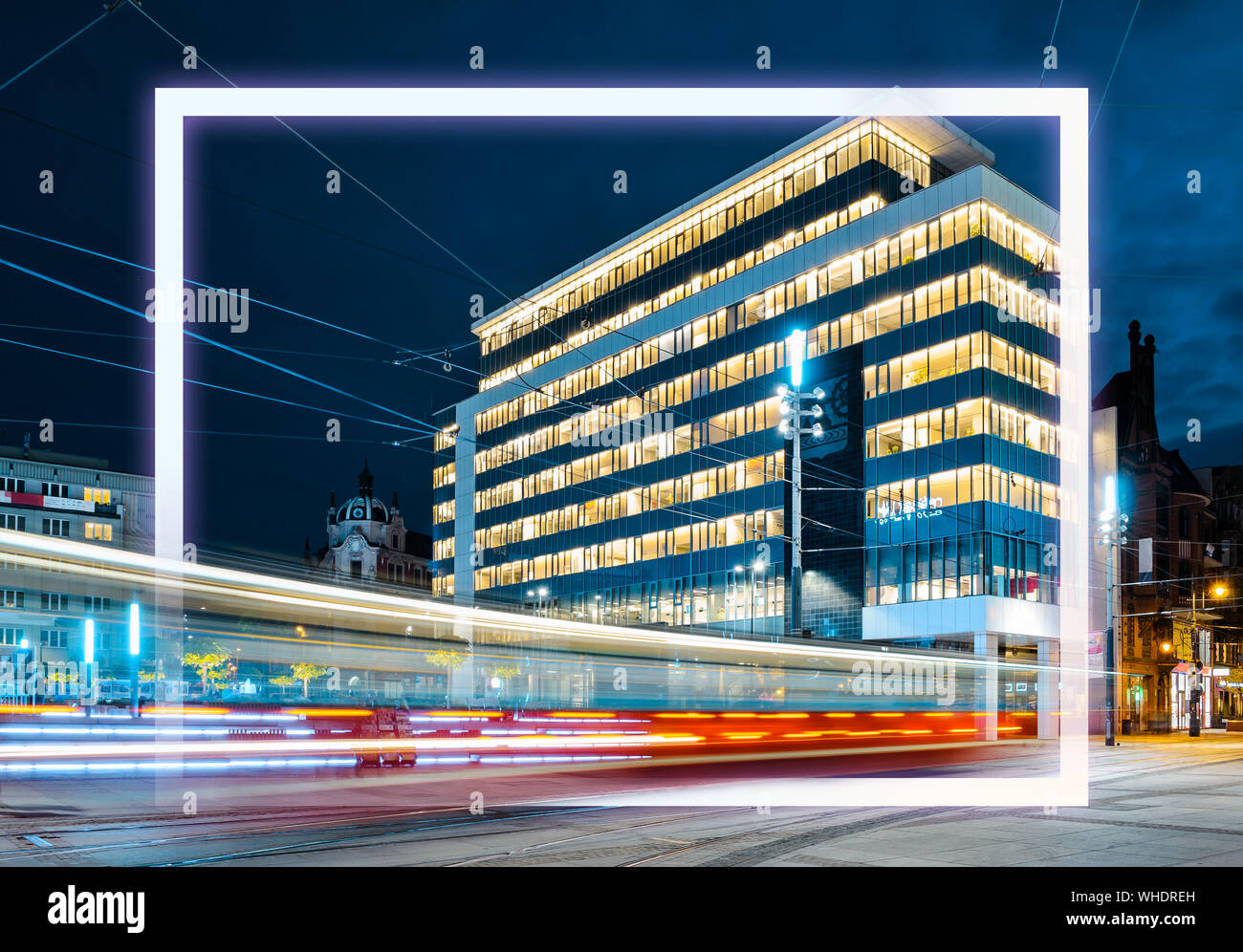 The street with frame in the old sity Stock Photo - Alamy