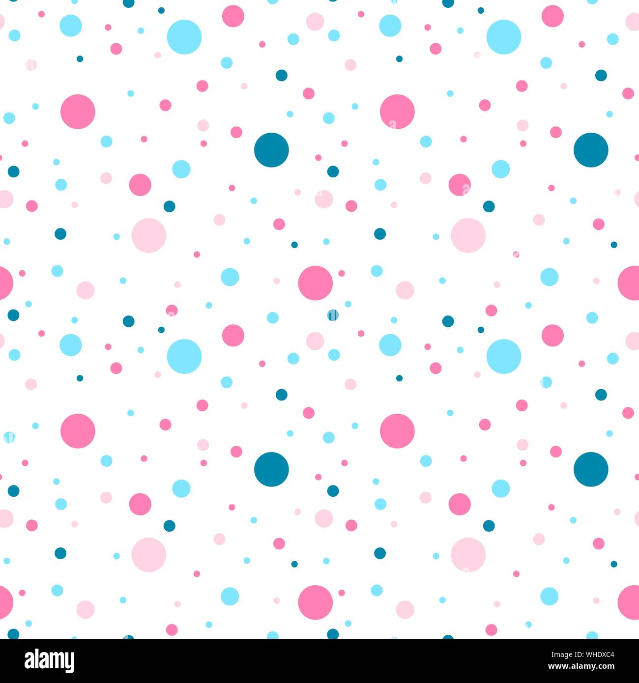 Seamless polka dots texture - pink spotted background vector Stock