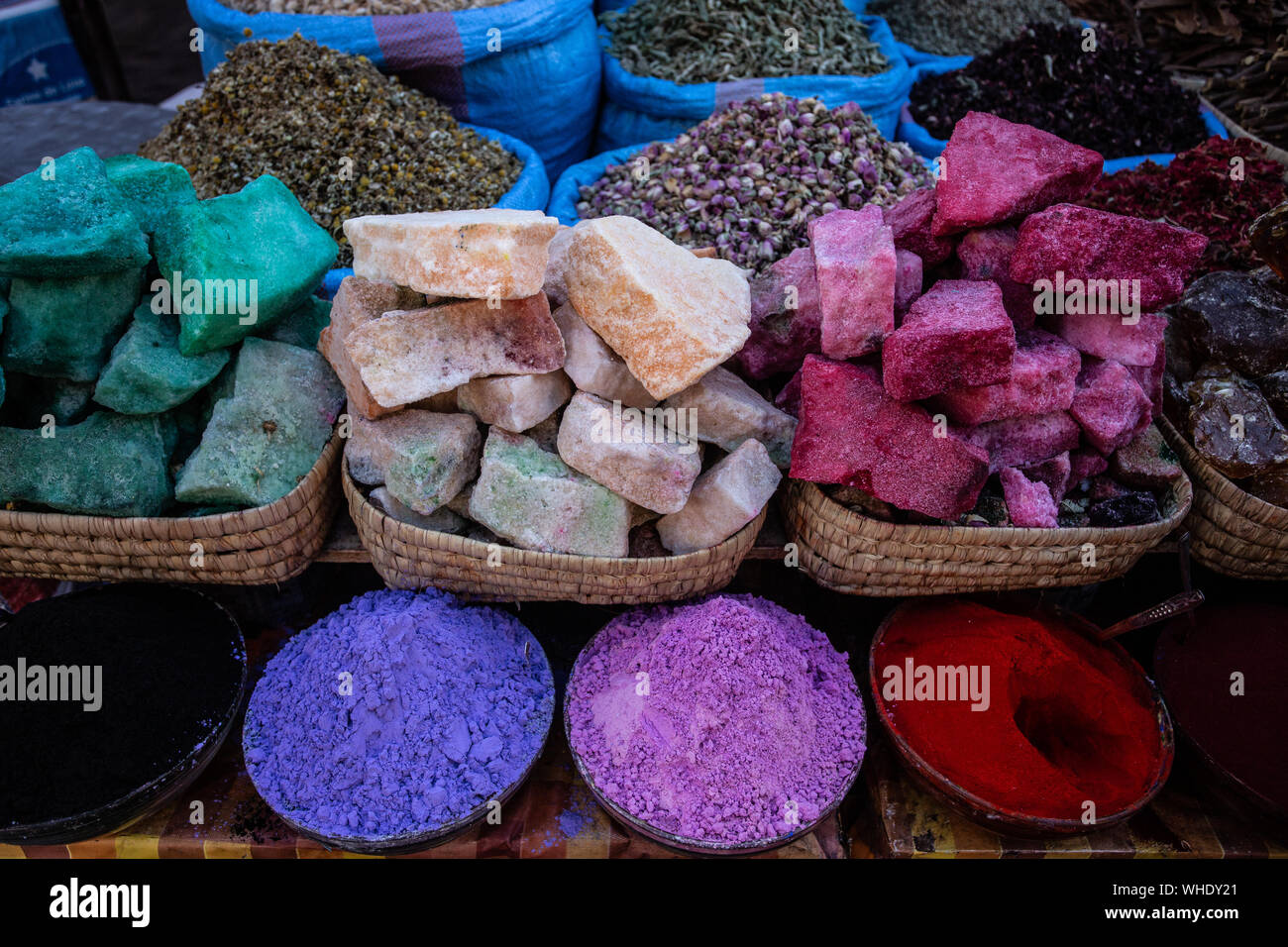 Spicery on the market Djemaa el Fna in Marrakesh Stock Photo