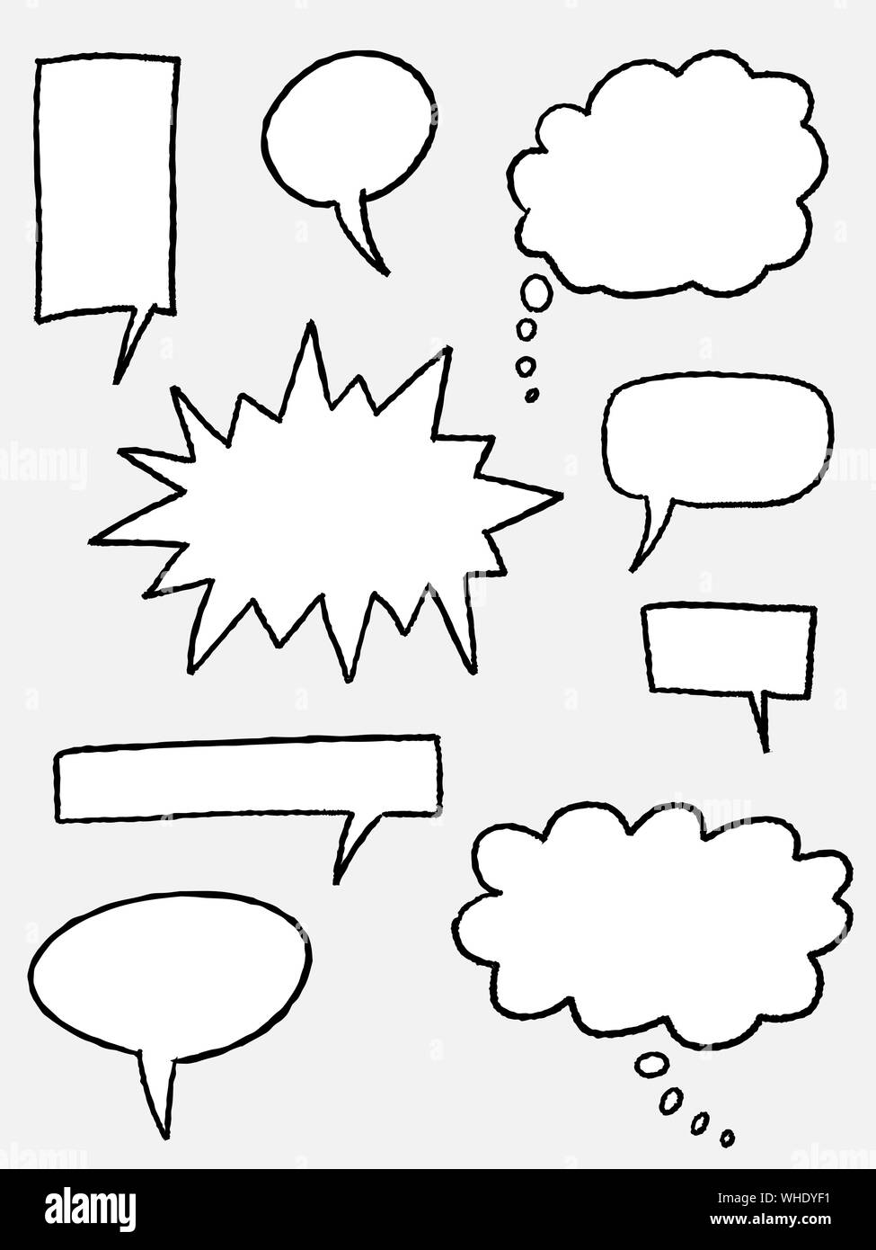 Vector speech bubble set - comic style blank bubbles Stock Vector Image ...