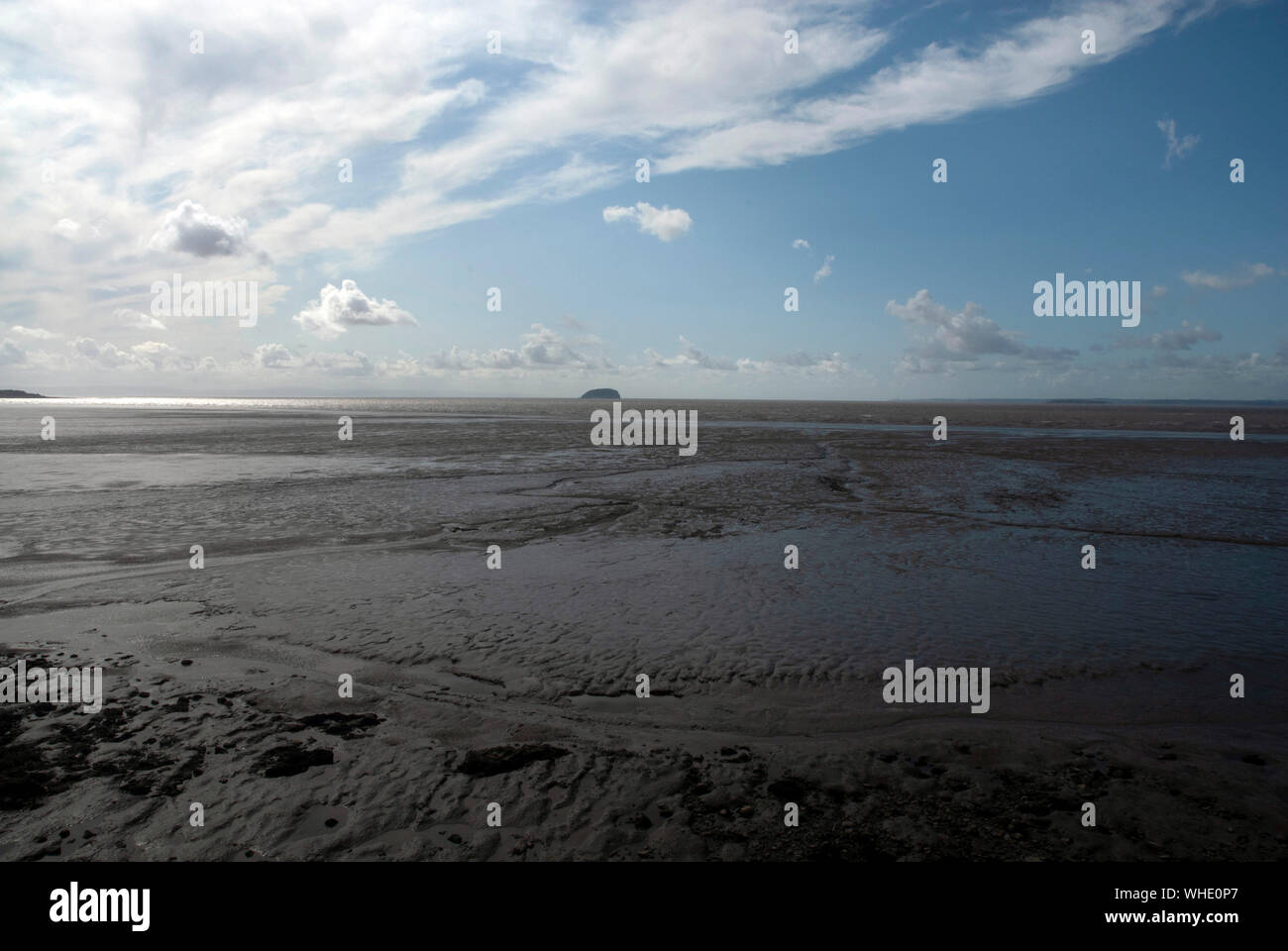 Low tide on a summers day at Weston Super Mare, North Somerset, England UK Stock Photo