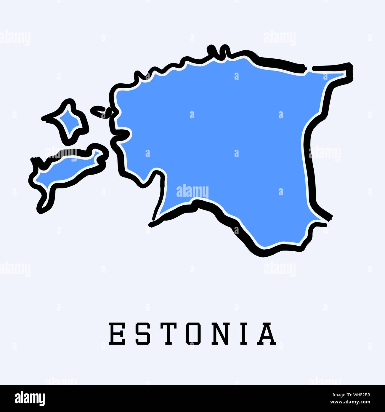 Estonia simple map outline - simplified country shape map vector