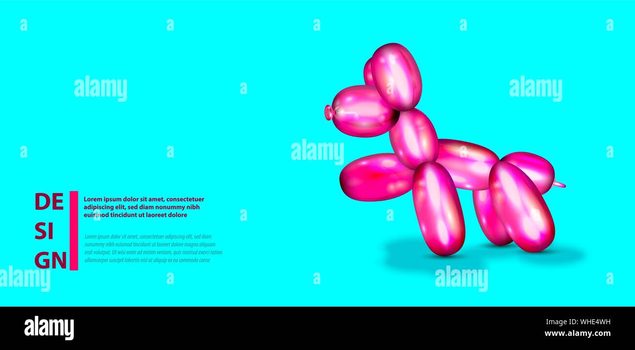 Air balloon dog. 3d realistic cute rubber toy Stock Vector Image & Art