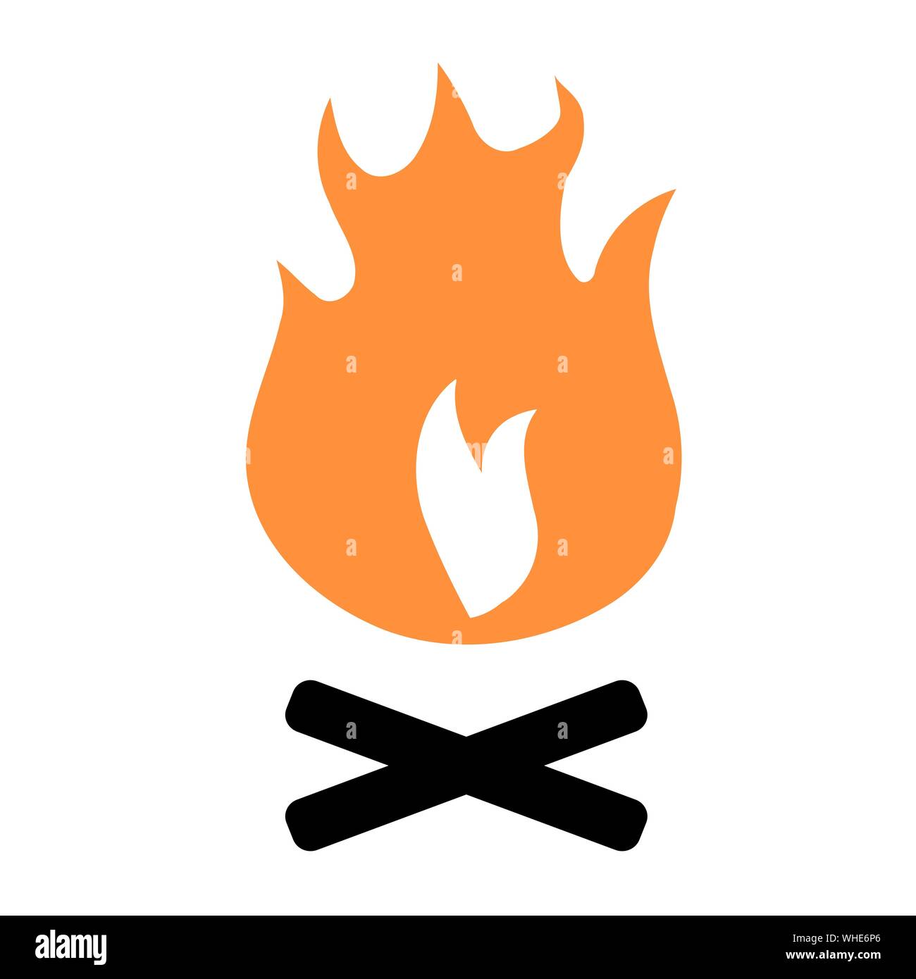 Bonfire icon - simple vector camp fire illustration design element ...