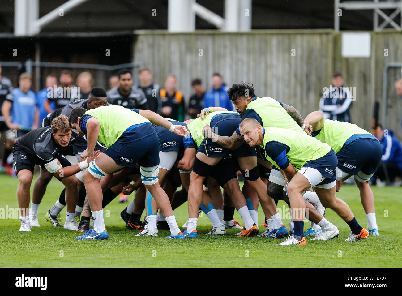 Newcastle, UK. 02nd Sep, 2019. NEWCASTLE UPON TYNE, ENGLAND SEPT 2ND Action from Italy's training session at Kingston Park, Newcastle on Monday 2nd September 2019. (Credit: Chris Lishman | MI News) Credit: MI News & Sport /Alamy Live News Stock Photo