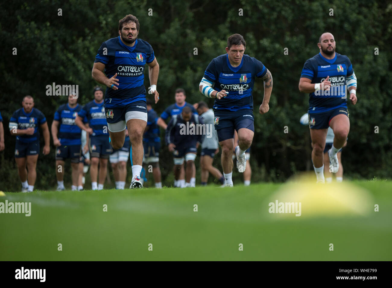 Newcastle, UK. 02nd Sep, 2019. NEWCASTLE UPON TYNE, ENGLAND SEPT 2ND Action from Italy's training session at Kingston Park, Newcastle on Monday 2nd September 2019. (Credit: Chris Lishman | MI News) Credit: MI News & Sport /Alamy Live News Stock Photo