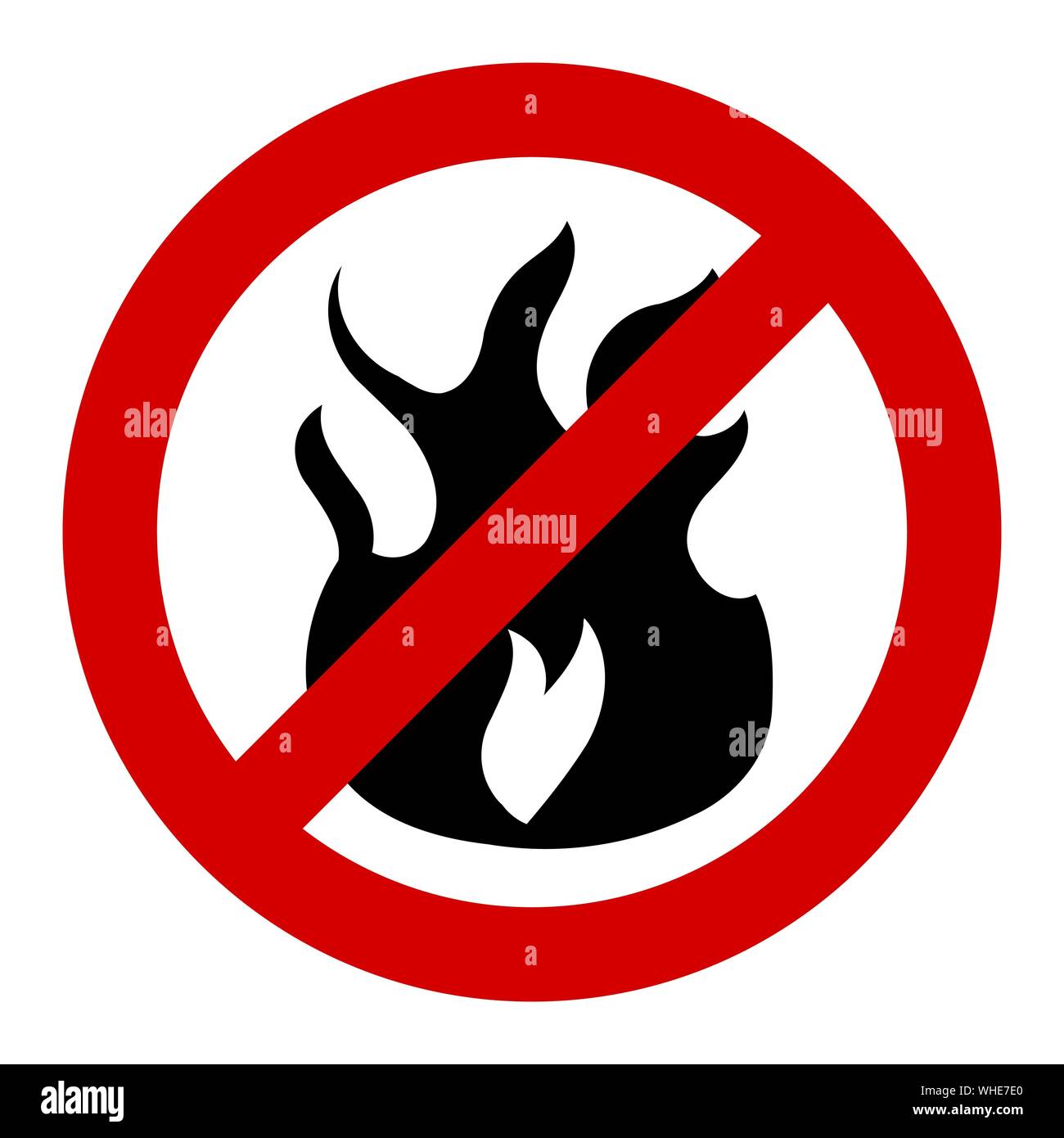 Fire ban no open fires sign. Forbidden bonfires Stock Vector Image