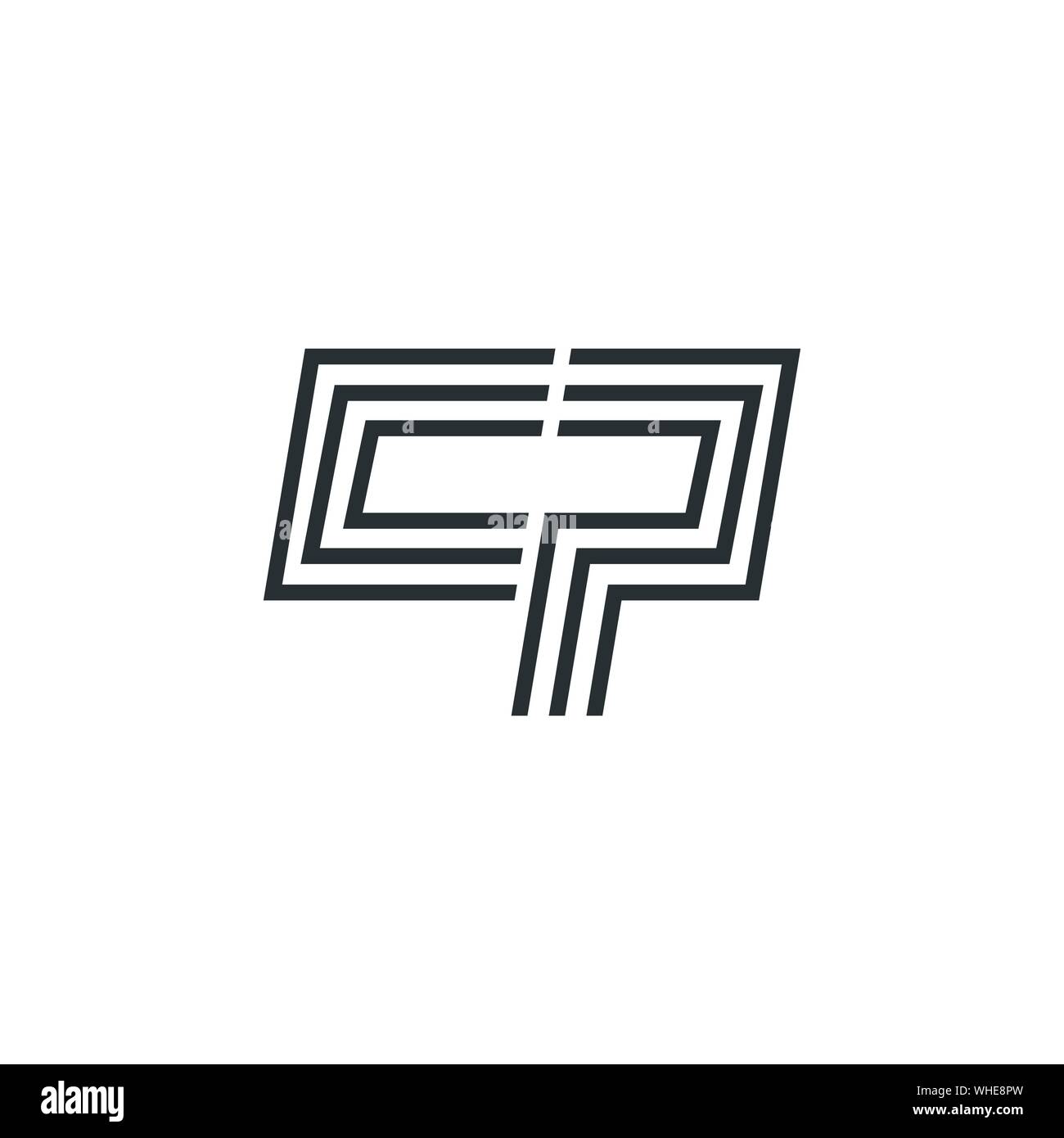 Letter cp logo icon design template elements Stock Vector Image & Art ...