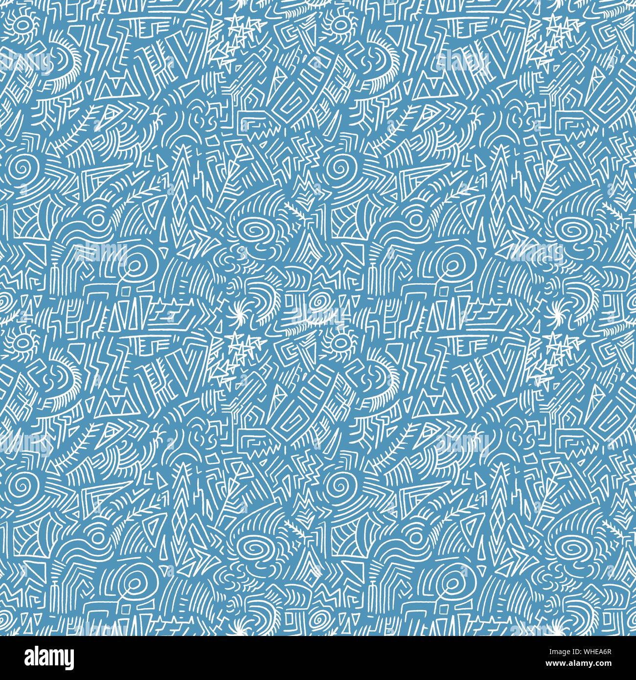 Seamless doodle vector texture - quirky tribal drawing Stock Vector ...