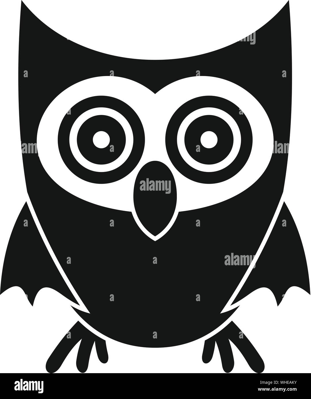 Cute face owl icon. Simple illustration of cute face owl vector icon for web design isolated on white background Stock Vector