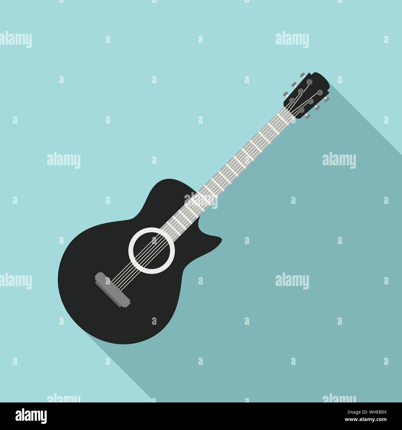 Guitar icon. Flat illustration of guitar vector icon for web design