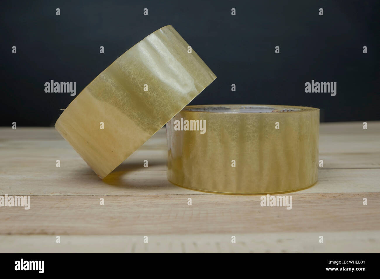 Close-up Of Adhesive Tape On Table Stock Photo
