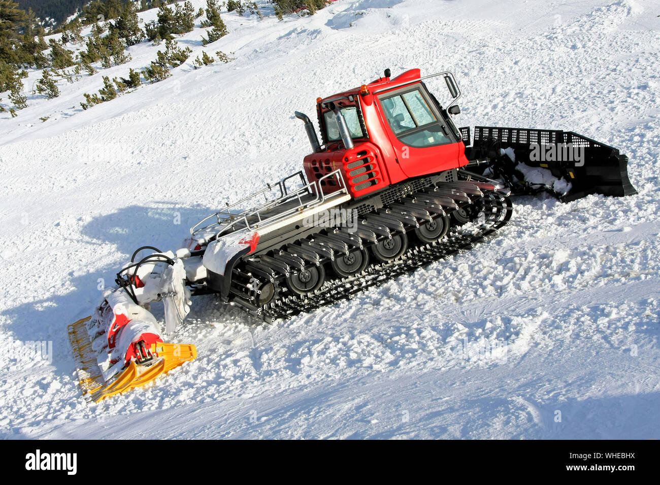 Big snow groomer equipment in snowy mountain Stock Photo Alamy