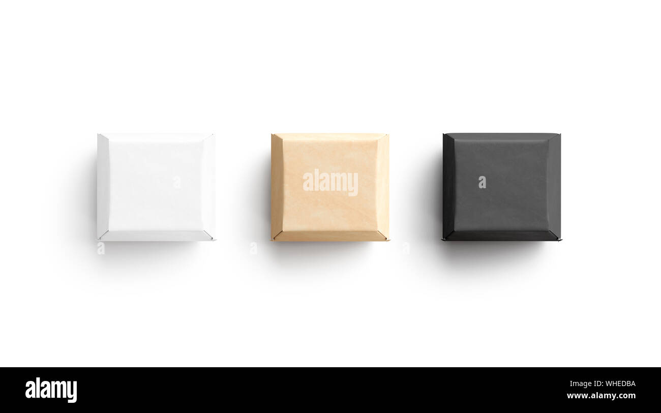 Download Blank Black White And Craft Burger Box Mockup Set Stock Photo Alamy