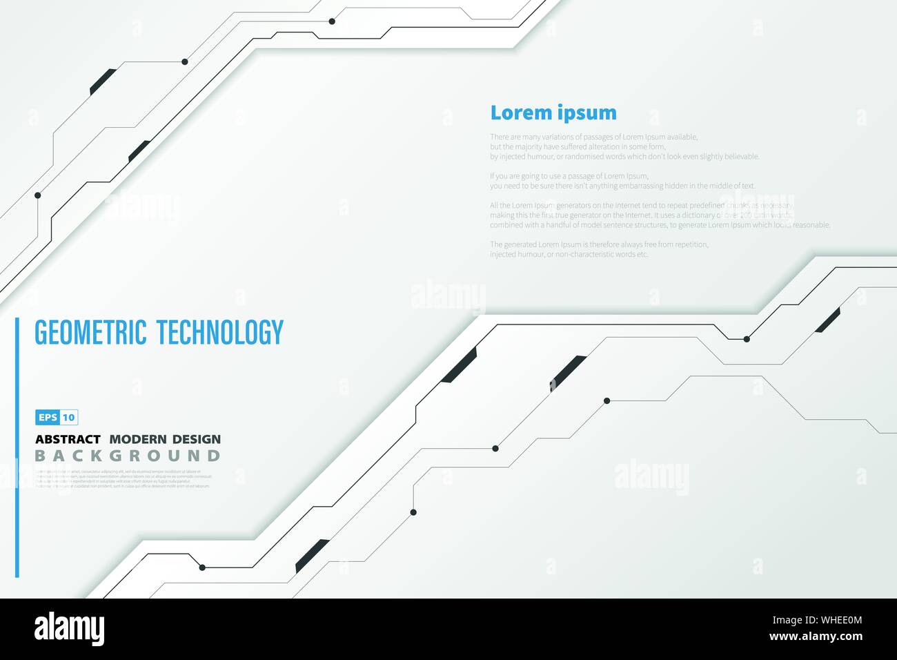 Abstract modern technology white template background. Use for presentation, tech, ad, artwork, headline design. illustration vector eps10 Stock Vector