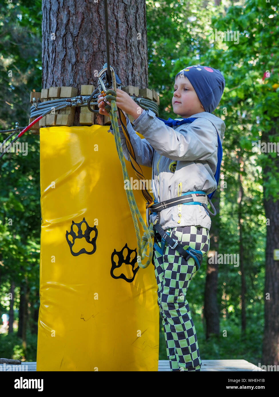 Boy wearing harness hi-res stock photography and images - Alamy