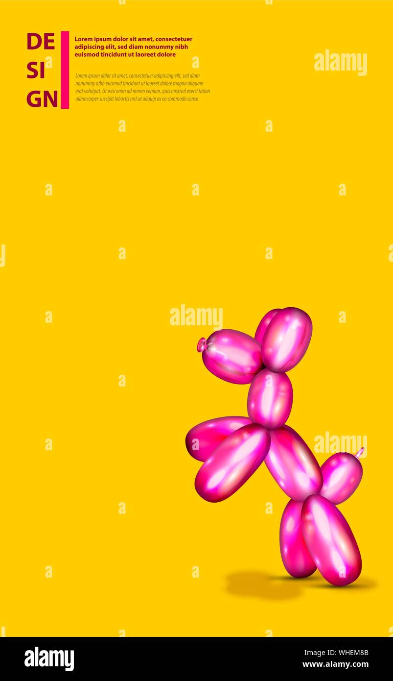 Air balloon dog. 3d realistic cute rubber toy Stock Vector Image & Art