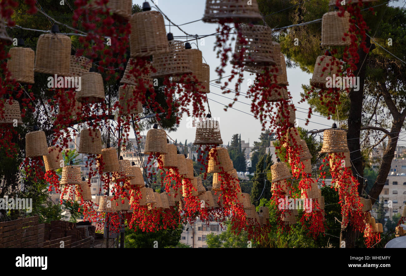 A picture of decorations in the Rainbow Street (Amman). Stock Photo
