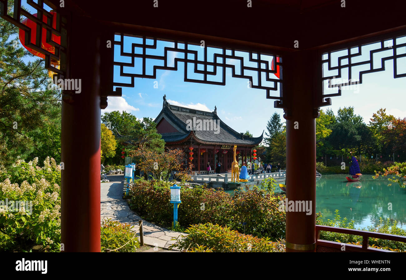 Montreal Botanical Garden (chinese garden), Quebec, CANADA Stock Photo