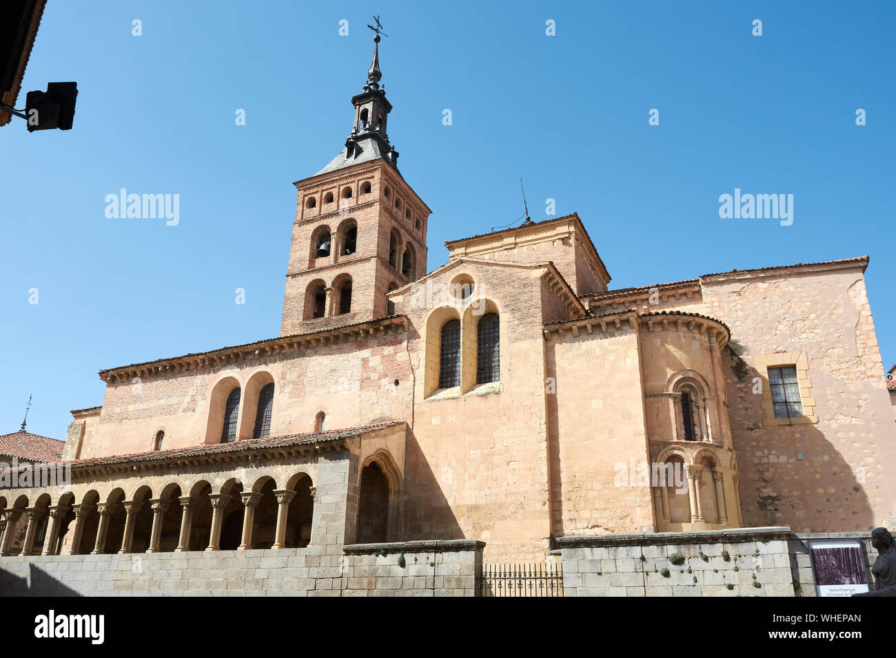 SEGOVIA, SPAIN - APRIL 25, 2018: The facade of the San Martin church in Segovia. Stock Photo