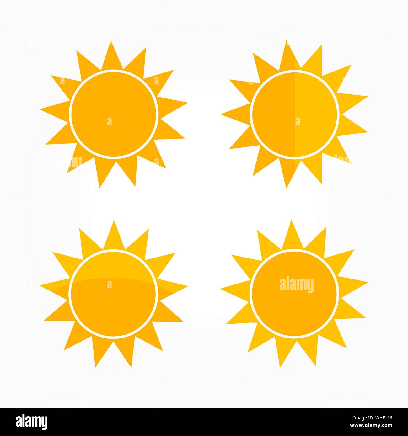 Flat design sun icons. Vector illustration Stock Vector Image & Art - Alamy