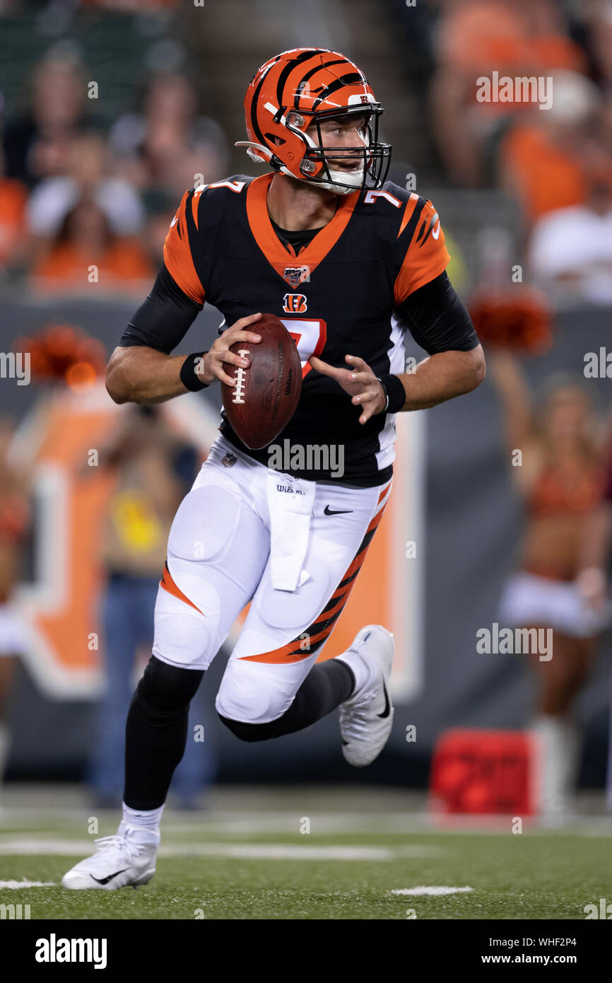 Cincinnati Bengals quarterback Jake Dolegala (7) during NFL football  preseason game action between the Indianapolis Colts and the Cincinnati  Bengals at Paul Brown Stadium in Cincinnati, OH. Adam Lacy/CSM Stock Photo 