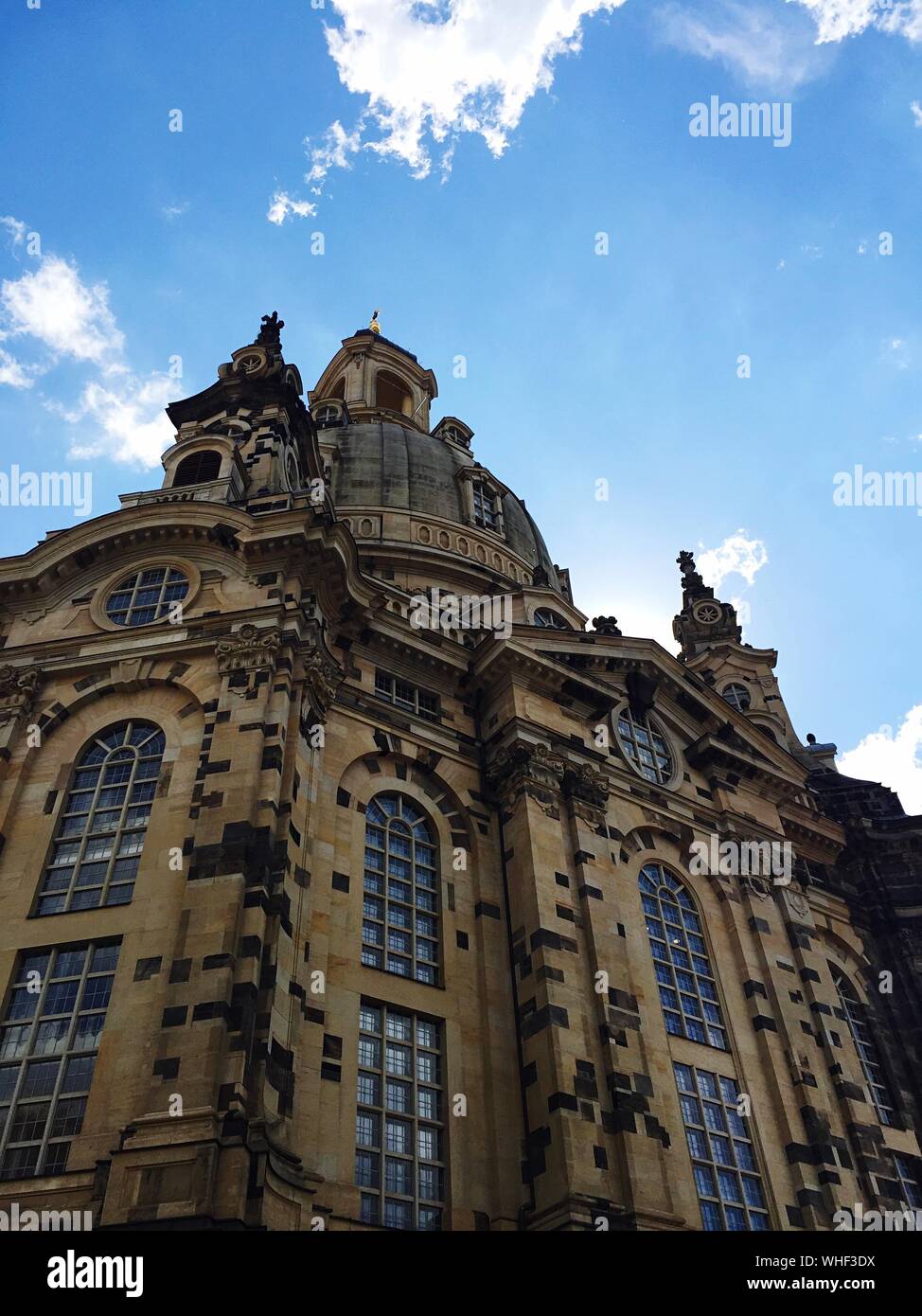 Low Angle View Of Dresden Frauenkirche Stock Photo